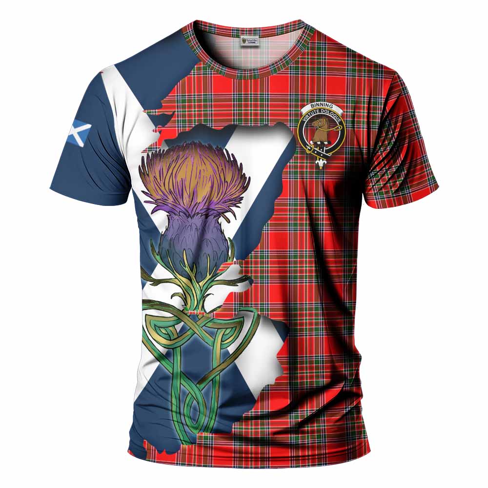 Binning Tartan Family Crest T-Shirt Scottish Thistle Celtic Inspired Kid's Shirt - Tartan Vibes Clothing