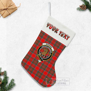 Binning Tartan Family Crest Christmas Stocking with Personalized Text