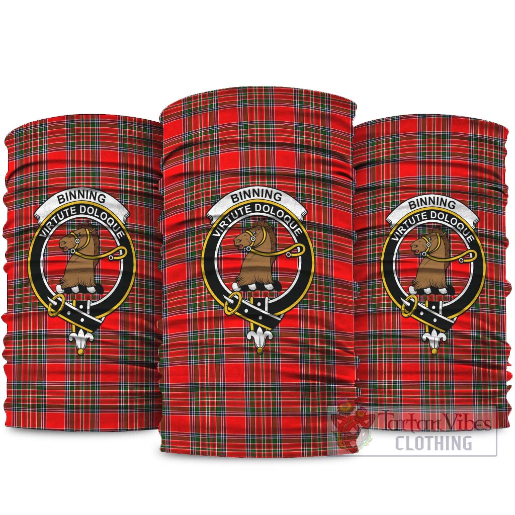 Binning Tartan Neck Gaiters, Tartan Bandanas, Tartan Head Band with Family Crest