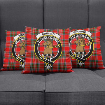 Binning Tartan Pillow Cover with Family Crest