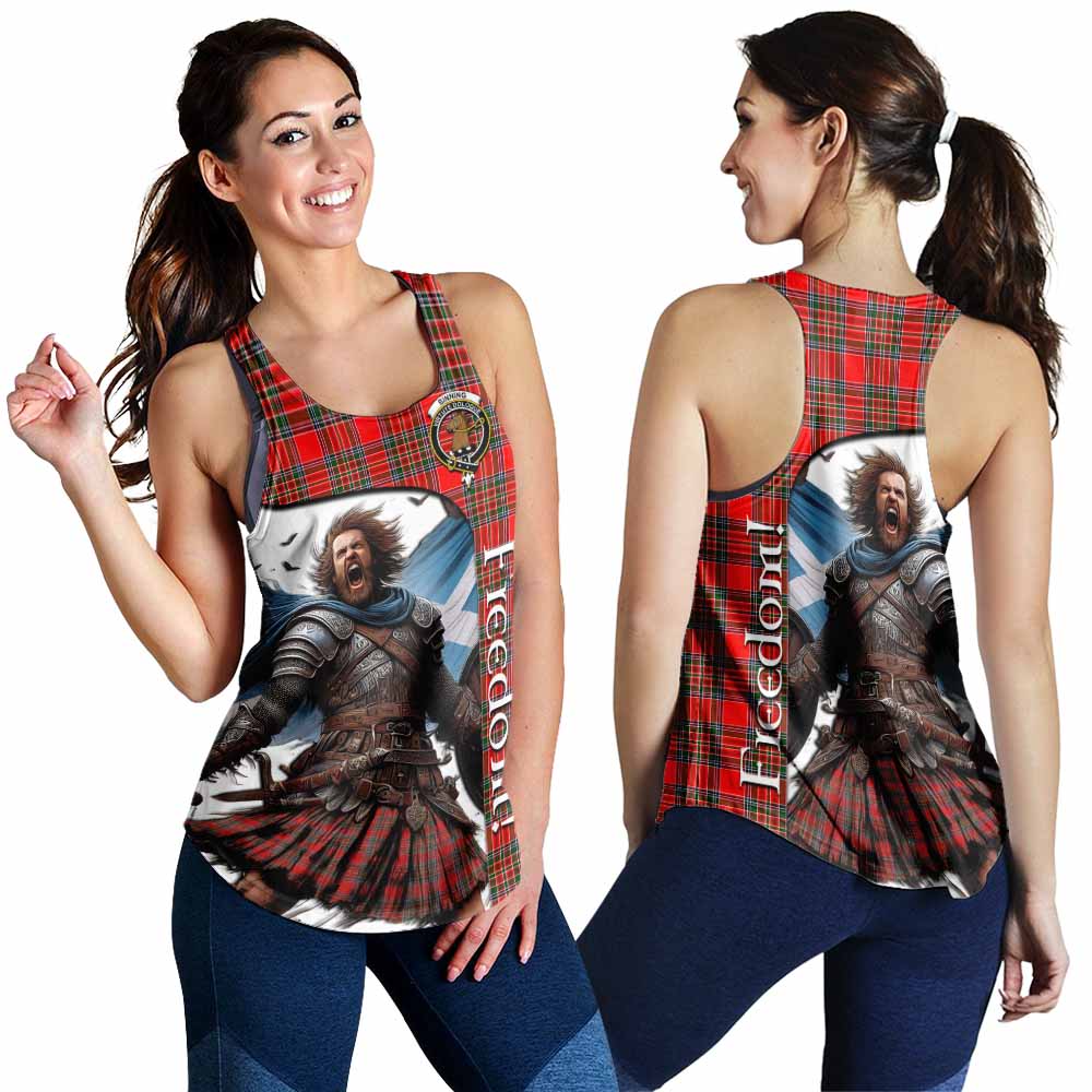 Tartan Vibes Clothing Binning Crest Tartan Women's Racerback Tanks Inspired by the Freedom of Scottish Warrior