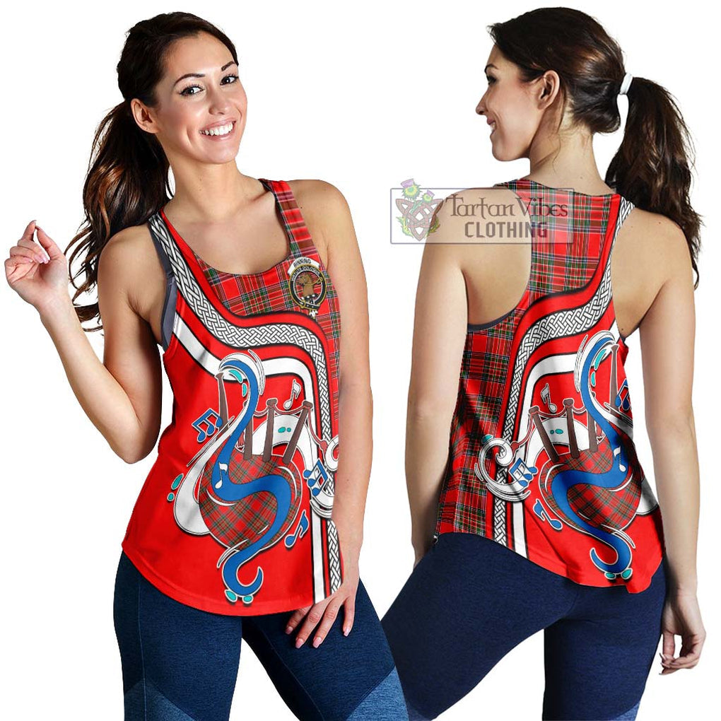 Binning Tartan Women's Racerback Tanks with Epic Bagpipe Style 4XL - Tartanvibesclothing Shop