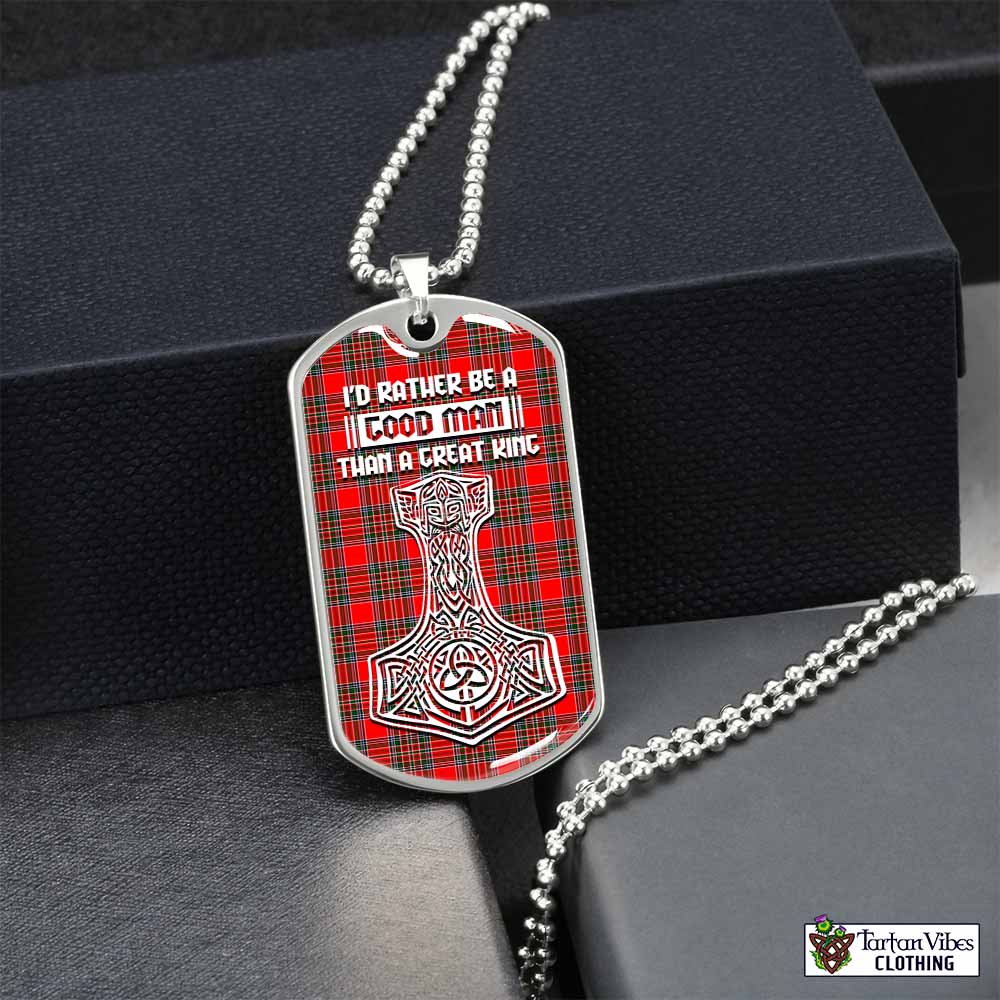 Tartan Vibes Clothing Binning Tartan Dog Tag Necklace Viking Mjolnir Style