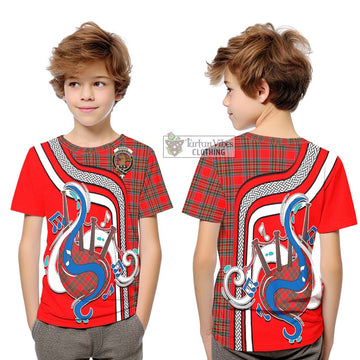 Binning Tartan Kid T-Shirt with Epic Bagpipe Style