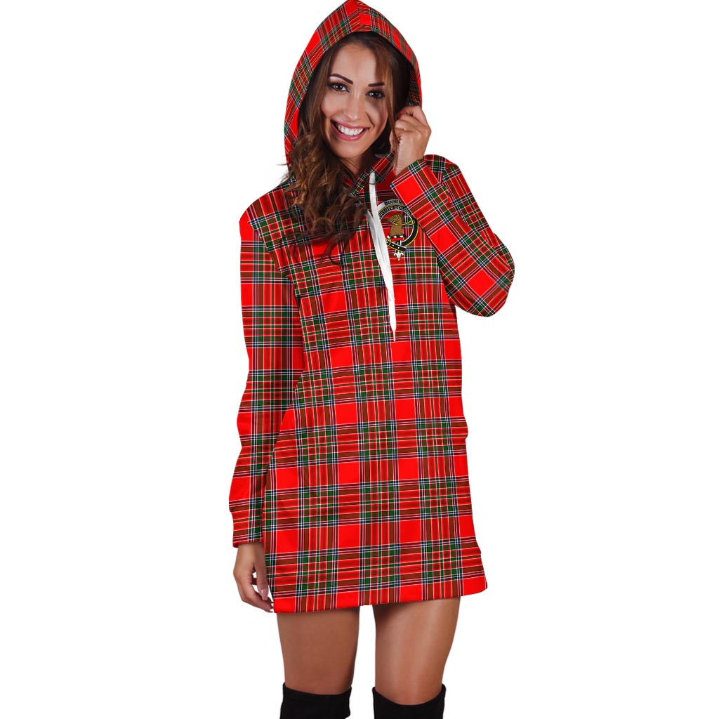 Binning Tartan Hoodie Dress with Family Crest - Tartan Vibes Clothing