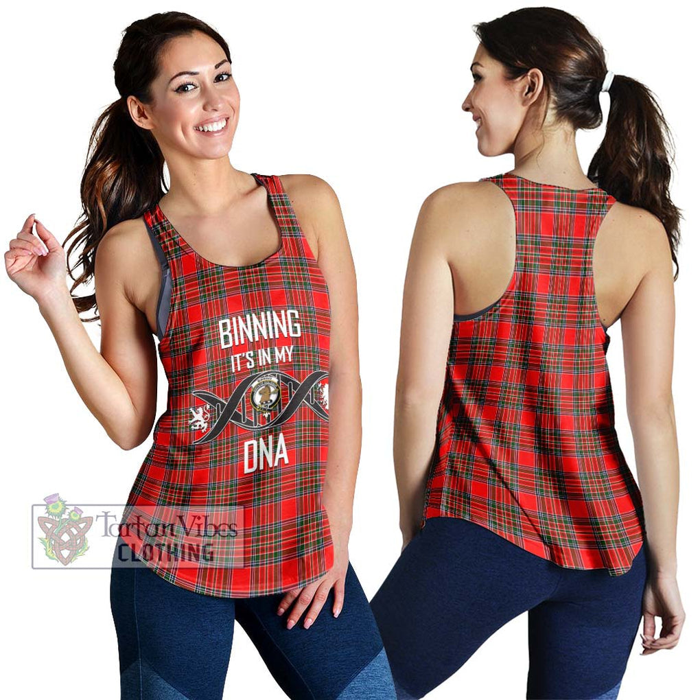 Binning Tartan Women's Racerback Tanks with Family Crest DNA In Me Style 4XL - Tartanvibesclothing Shop