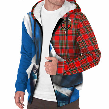 Binning Tartan Sherpa Hoodie with Family Crest Scotland Patriotic Style