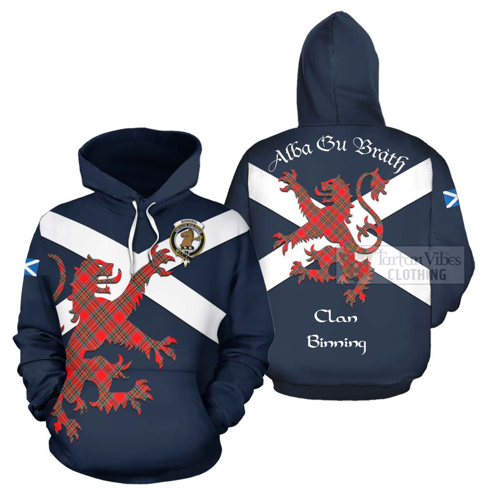 Tartan Vibes Clothing Binning Tartan Lion Rampant Hoodie – Proudly Display Your Heritage with Alba Gu Brath and Clan Name