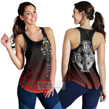 Binning Tartan Women's Racerback Tanks Featuring Alba Gu Brath Family Crest Celtic Inspired