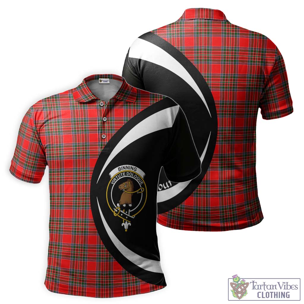 Binning Tartan Men's Polo Shirt with Family Crest Circle Style Kid - Tartan Vibes Clothing