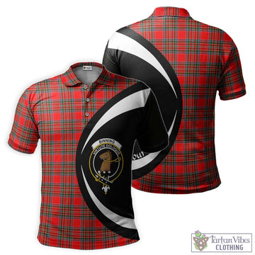 Binning Tartan Men's Polo Shirt with Family Crest Circle Style