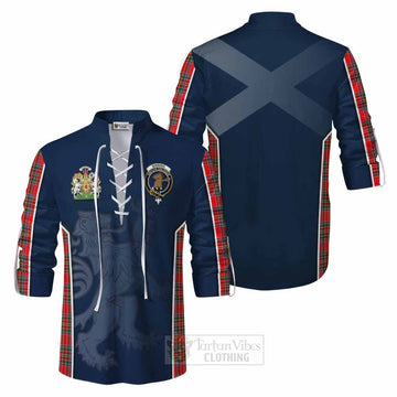 Binning Tartan Ghillie Kilt Shirt with Family Crest and Lion Rampant Vibes Sport Style