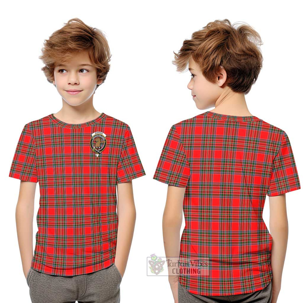 Binning Tartan Kid T-Shirt with Family Crest Youth XL Size14 - Tartanvibesclothing Shop