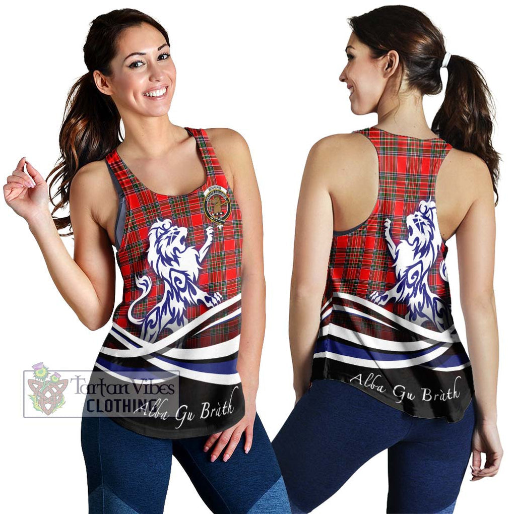 Binning Tartan Women's Racerback Tanks with Alba Gu Brath Regal Lion Emblem 4XL - Tartanvibesclothing Shop