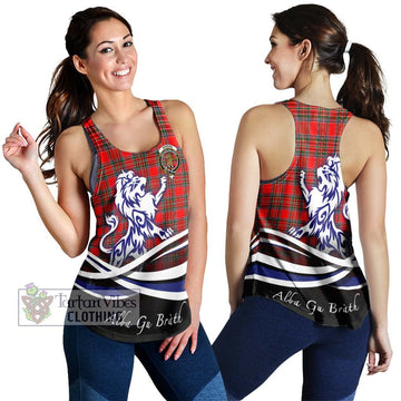 Binning Tartan Women's Racerback Tanks with Alba Gu Brath Regal Lion Emblem