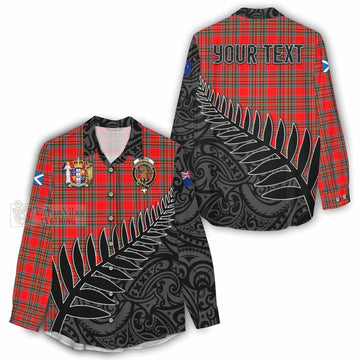 Binning Crest Tartan Women's Casual Shirt with New Zealand Silver Fern Half Style