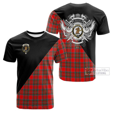 Binning Tartan Cotton T-shirt with Family Crest and Military Logo Style