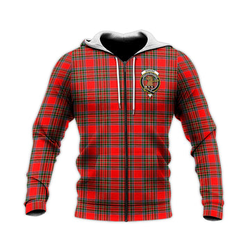 Binning Tartan Knitted Hoodie with Family Crest