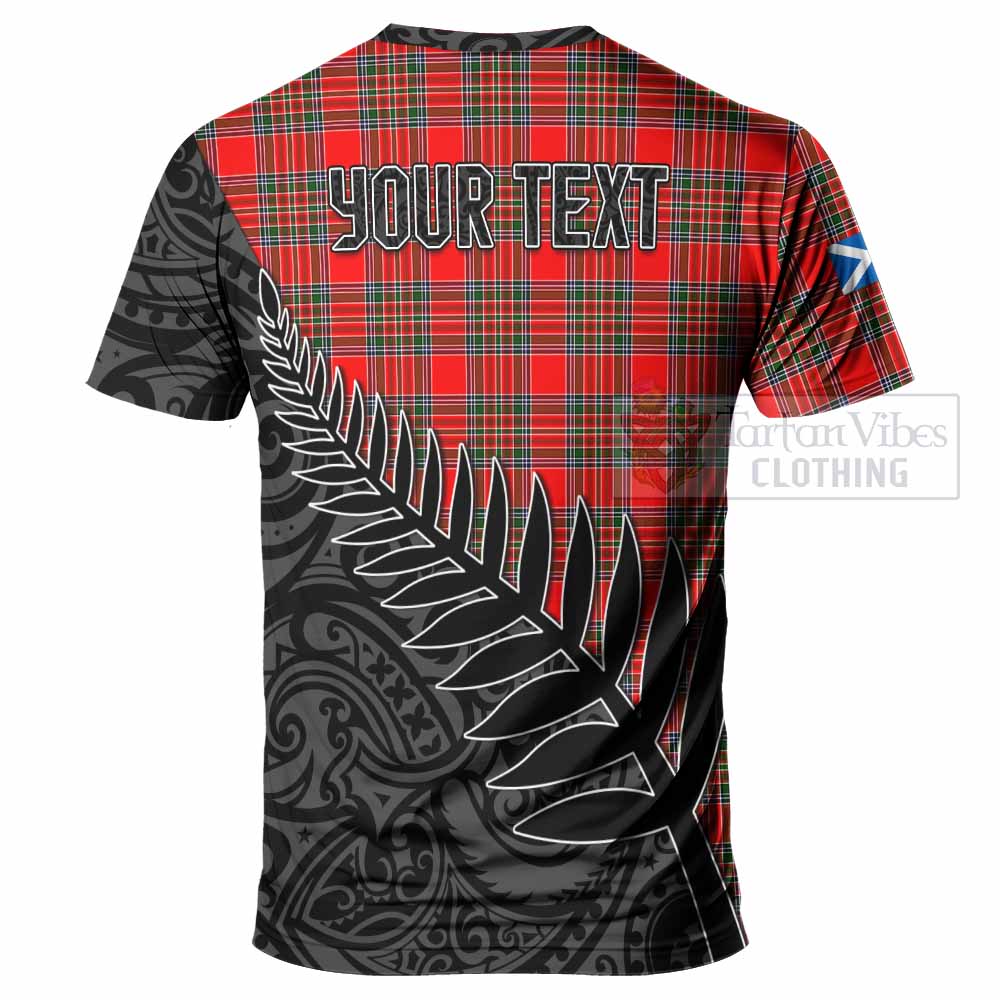 Tartan Vibes Clothing Binning Crest Tartan T-Shirt with New Zealand Silver Fern Half Style