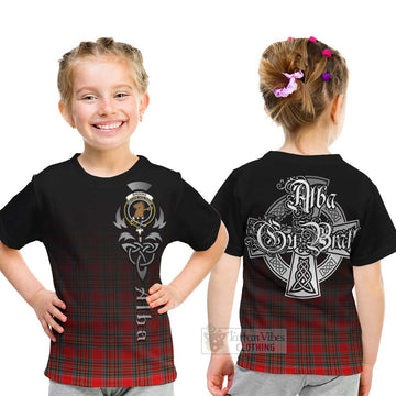 Binning Tartan Kid T-Shirt Featuring Alba Gu Brath Family Crest Celtic Inspired