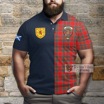 Binning Tartan Polo Shirt Alba with Scottish Lion Royal Arm Half Style