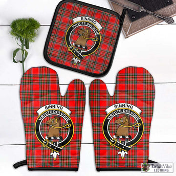 Binning Tartan Combo Oven Mitt & Pot-Holder with Family Crest