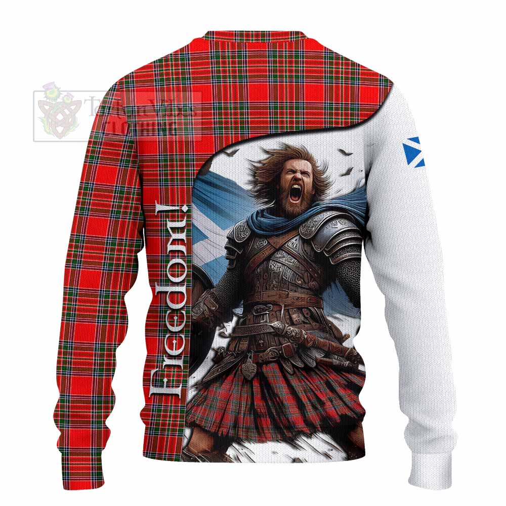 Tartan Vibes Clothing Binning Crest Tartan Knitted Sweater Inspired by the Freedom of Scottish Warrior