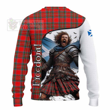 Binning Crest Tartan Knitted Sweater Inspired by the Freedom of Scottish Warrior