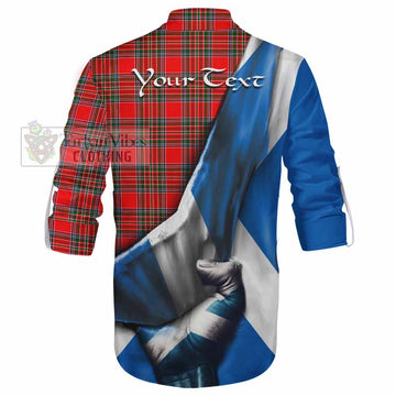 Binning Tartan Ghillie Kilt Shirt with Family Crest Scotland Patriotic Style