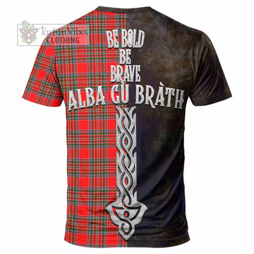 Binning Tartan Family Crest T-Shirt Alba Gu Brath Be Brave Lion Ancient Style - Tartan Vibes Clothing