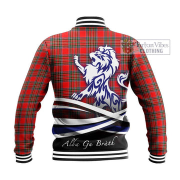 Binning Tartan Baseball Jacket with Alba Gu Brath Regal Lion Emblem