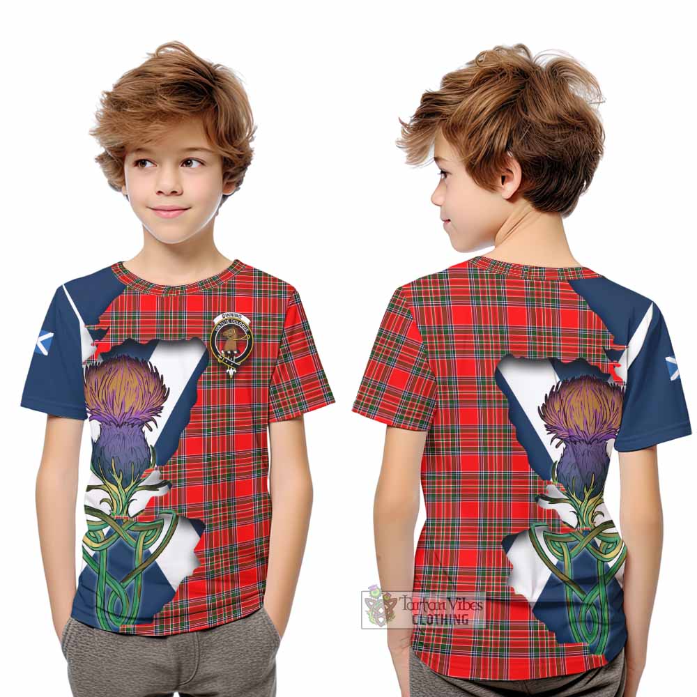 Binning Tartan Family Crest Kid T-Shirt Scottish Thistle Celtic Inspired - Tartan Vibes Clothing