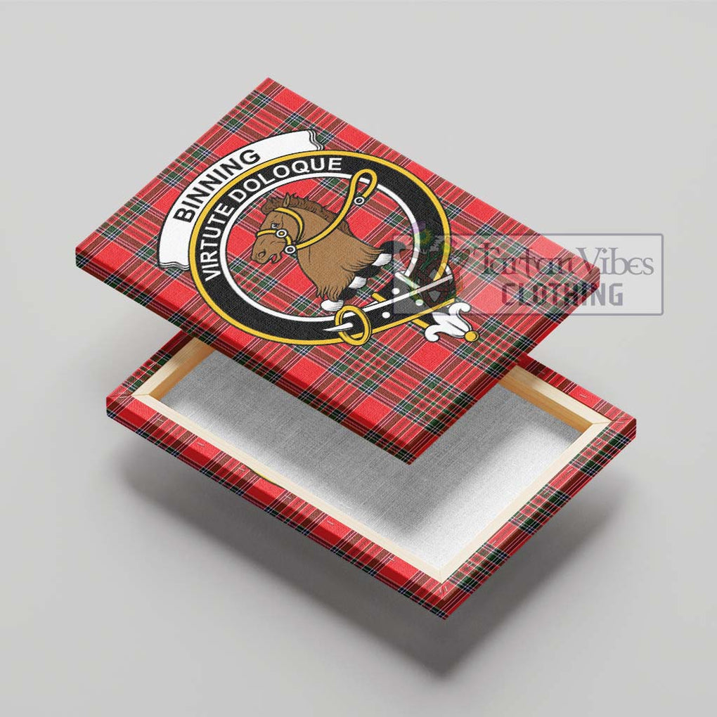 Binning Tartan Canvas Print Wall Art with Family Crest - Tartan Vibes Clothing