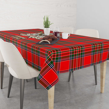 Binning Tartan Tablecloth with Clan Crest and the Golden Sword of Courageous Legacy - Tartan Vibes Clothing