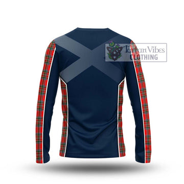 Binning Tartan Long Sleeve T-Shirt with Family Crest and Lion Rampant Vibes Sport Style