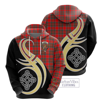 Binning Tartan Hoodie with Family Crest and Celtic Symbol Style