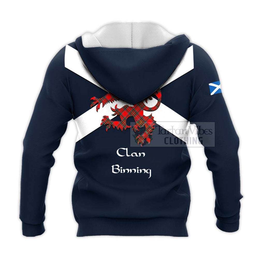 Tartan Vibes Clothing Binning Tartan Lion Rampant Knitted Hoodie – Proudly Display Your Heritage with Alba Gu Brath and Clan Name