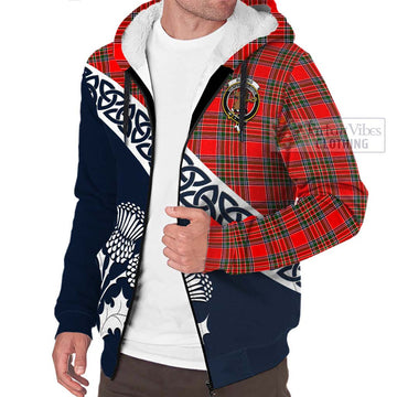 Binning Tartan Sherpa Hoodie Featuring Thistle and Scotland Map