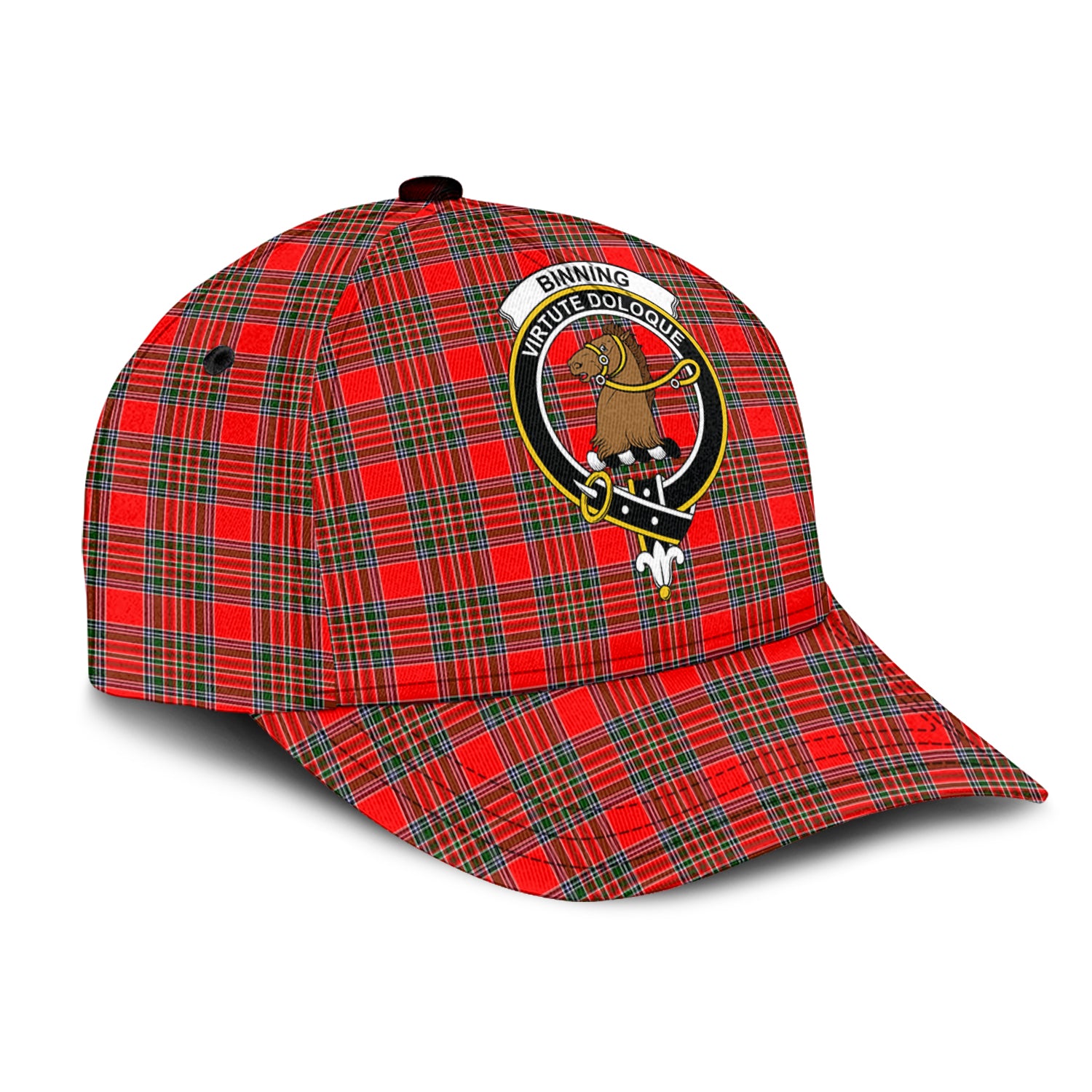 Binning Tartan Classic Cap with Family Crest - Tartan Vibes Clothing