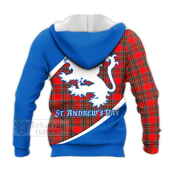 Binning Family Crest Tartan Knitted Hoodie Celebrate Saint Andrew's Day in Style