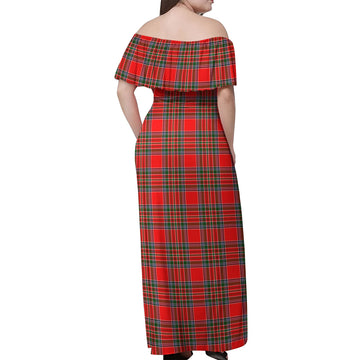 Binning Tartan Off Shoulder Long Dress