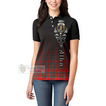 Binning Tartan Women's Polo Shirt Featuring Alba Gu Brath Family Crest Celtic Inspired