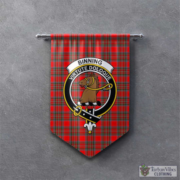 Binning Tartan Gonfalon, Tartan Banner with Family Crest