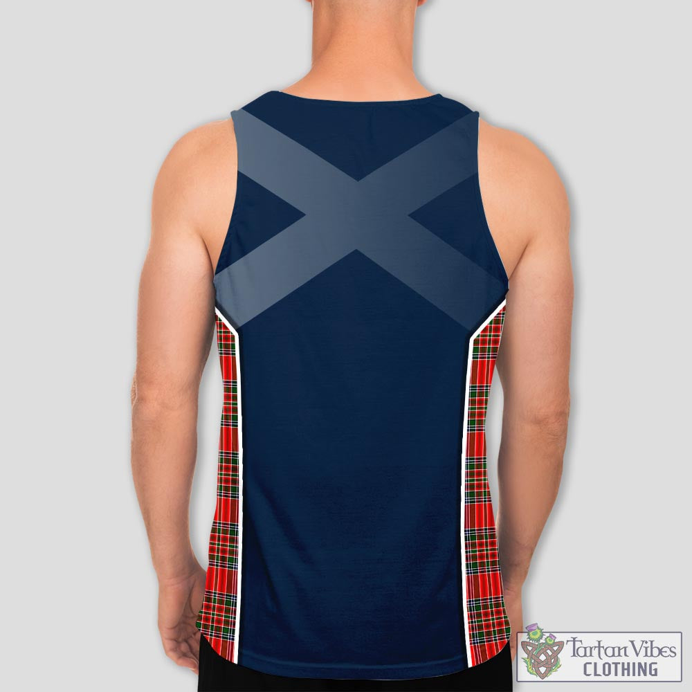 Tartan Vibes Clothing Binning Tartan Men's Tanks Top with Family Crest and Scottish Thistle Vibes Sport Style