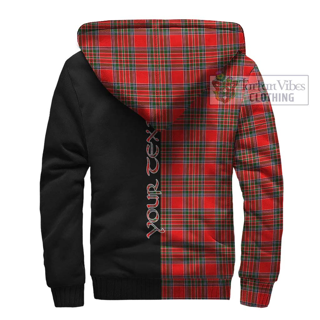 Binning Tartan Sherpa Hoodie with Family Crest and Half Of Me Style - Tartanvibesclothing Shop