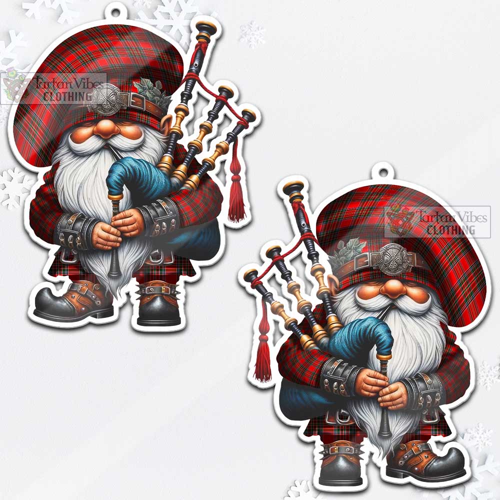 Tartan Vibes Clothing Binning Tartan Badpiper Gnome Christmas Ornament