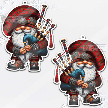 Binning Tartan Bagpiper Gnome Christmas Ornament