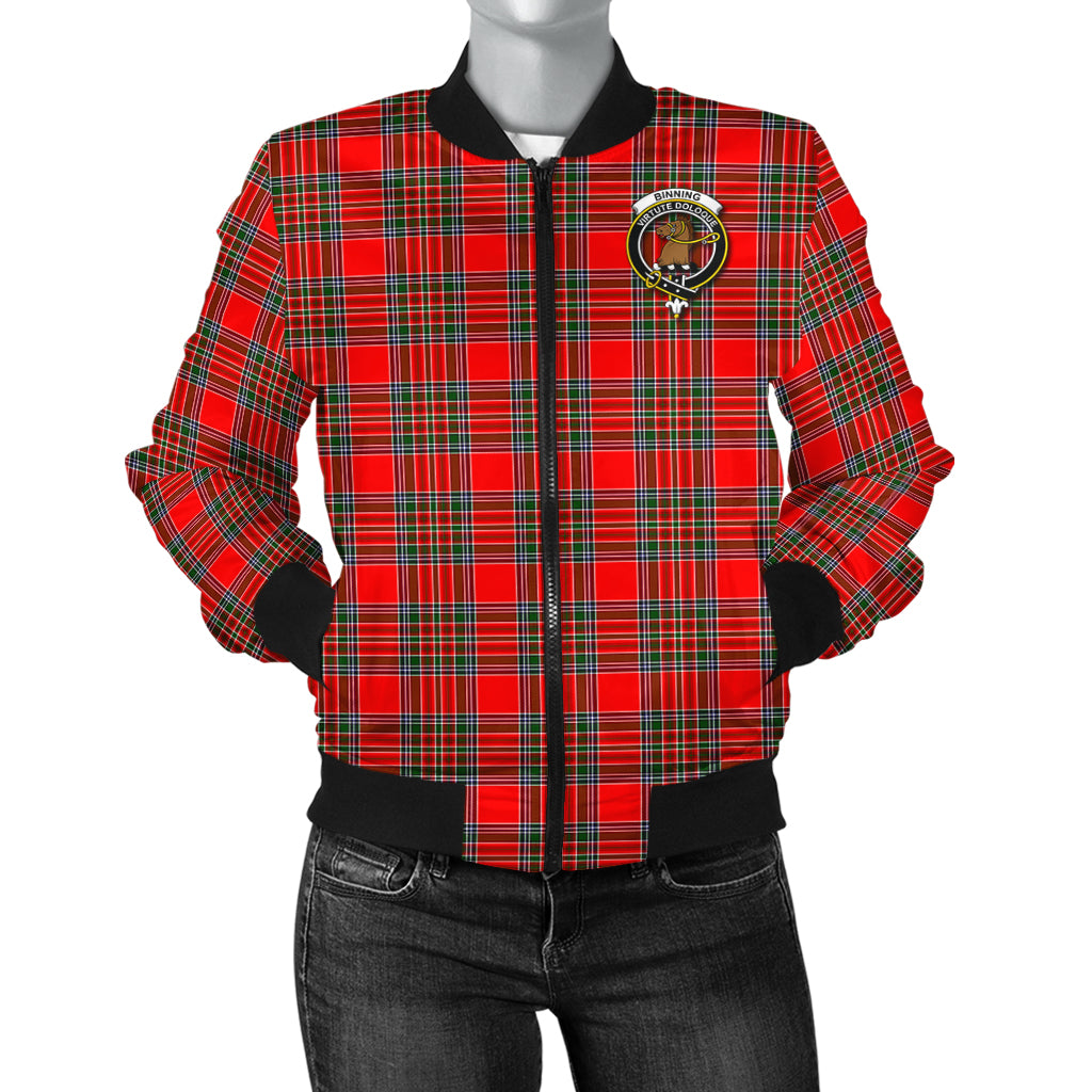Binning Tartan Bomber Jacket with Family Crest - Tartan Vibes Clothing