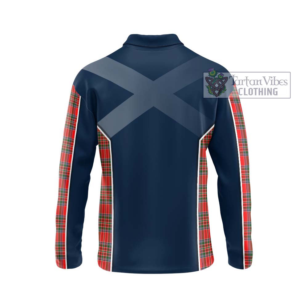 Binning Tartan Long Sleeve Polo Shirt with Family Crest and Lion Rampant Vibes Sport Style - Tartan Vibes Clothing