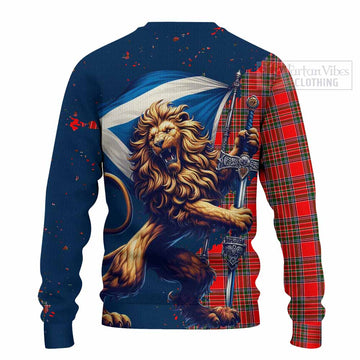 Binning Tartan Family Crest Knitted Sweater with Scottish Majestic Lion